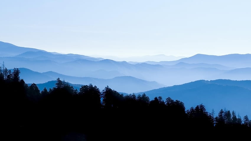 Приложение за шофиране в национален парк Great Smoky Mountains, страхотен изгрев в Smoky Mountains HD тапет