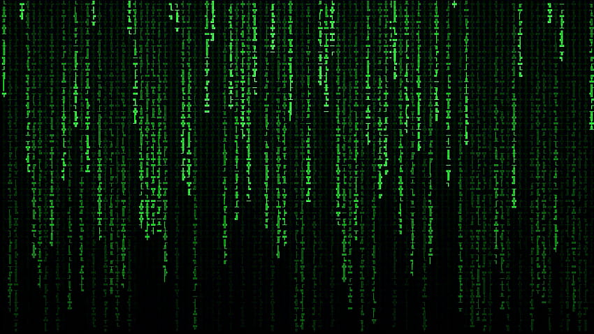Das fallende Matrix-Textlabyrinth. Zufällige Labyrinth-Charaktere, der Matrix-Regen in vollem Umfang HD-Hintergrundbild