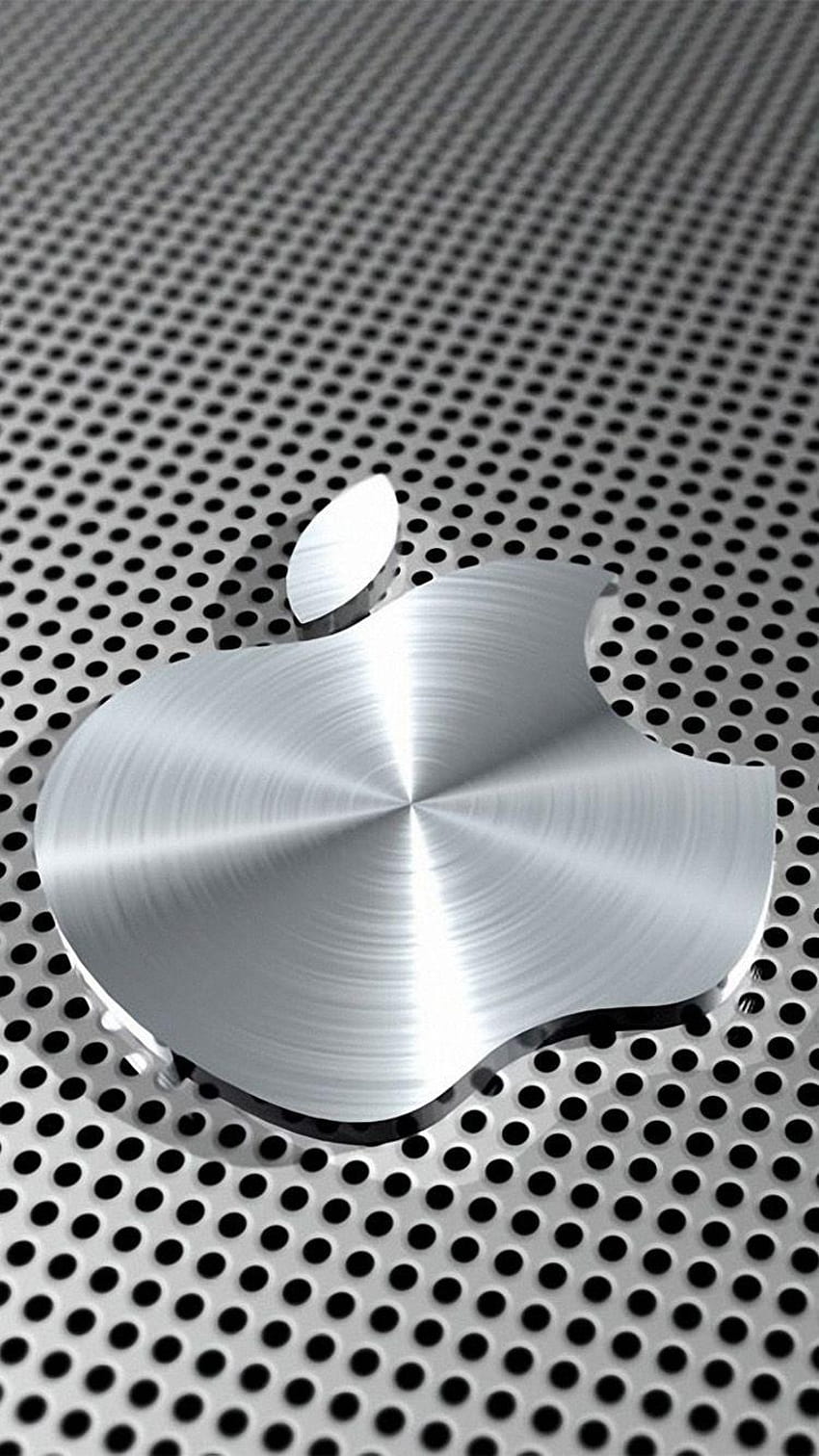 Aluminum Apple logo iPhone 6/6 plus and backgrounds, chrome and silver HD phone wallpaper