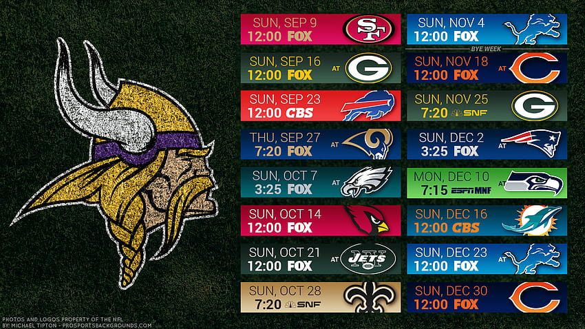 2019 Minnesota Vikings Schedule: Downloadable Wallpaper