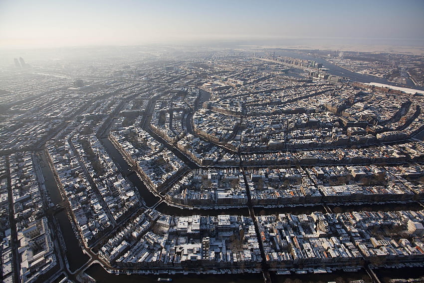 city, Cityscape, Architecture, Building, Amsterdam, cityscape aerial view HD wallpaper