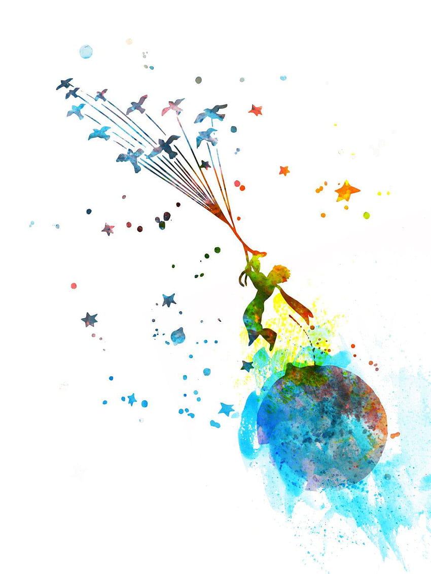The Little Prince Le Petit Prince Water Color Print by MMPaperCo HD phone wallpaper