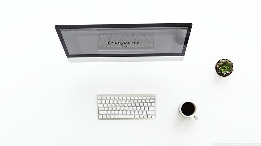Branco Apple iMac Computer Desk Workspace Ultra Backgrounds para U TV: Widescreen e UltraWide e Laptop: Tablet: Smartphone, espaço de trabalho papel de parede HD