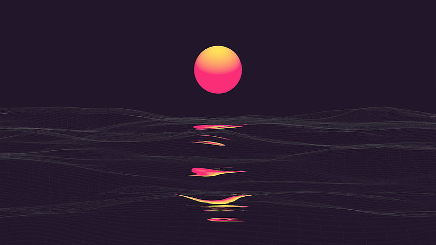 Outrun Sunset posted by Zoey Johnson, retro sun dusk HD wallpaper