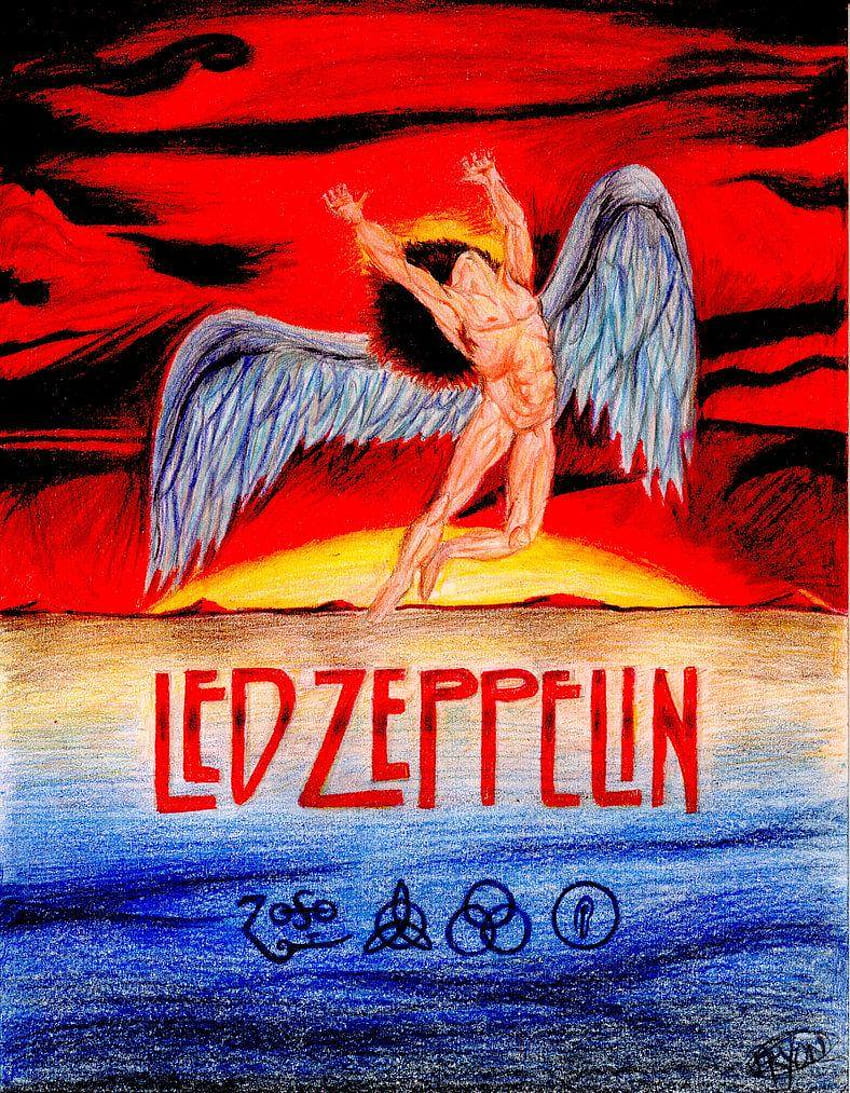 Led Zeppelin autorstwa ChaosMster, deviantart w tle Led Zeppelin Tapeta na telefon HD