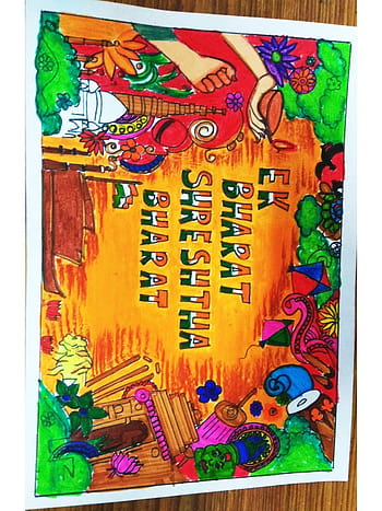 Ek bharat shreshtha bharat drawing HD wallpaper | Pxfuel-saigonsouth.com.vn
