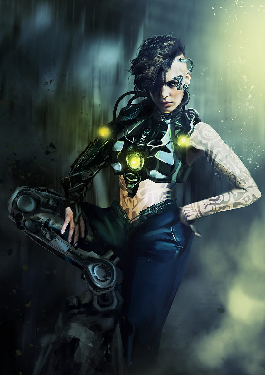 Cyberpunk Girl Art, artist, artwork, artstation, cyberpunk, HD wallpaper