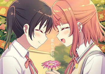 Lesbian kiss anime HD wallpapers | Pxfuel