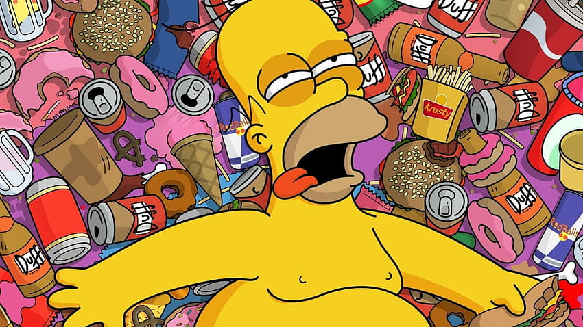 Homer Simpson Duff Sfondo HD