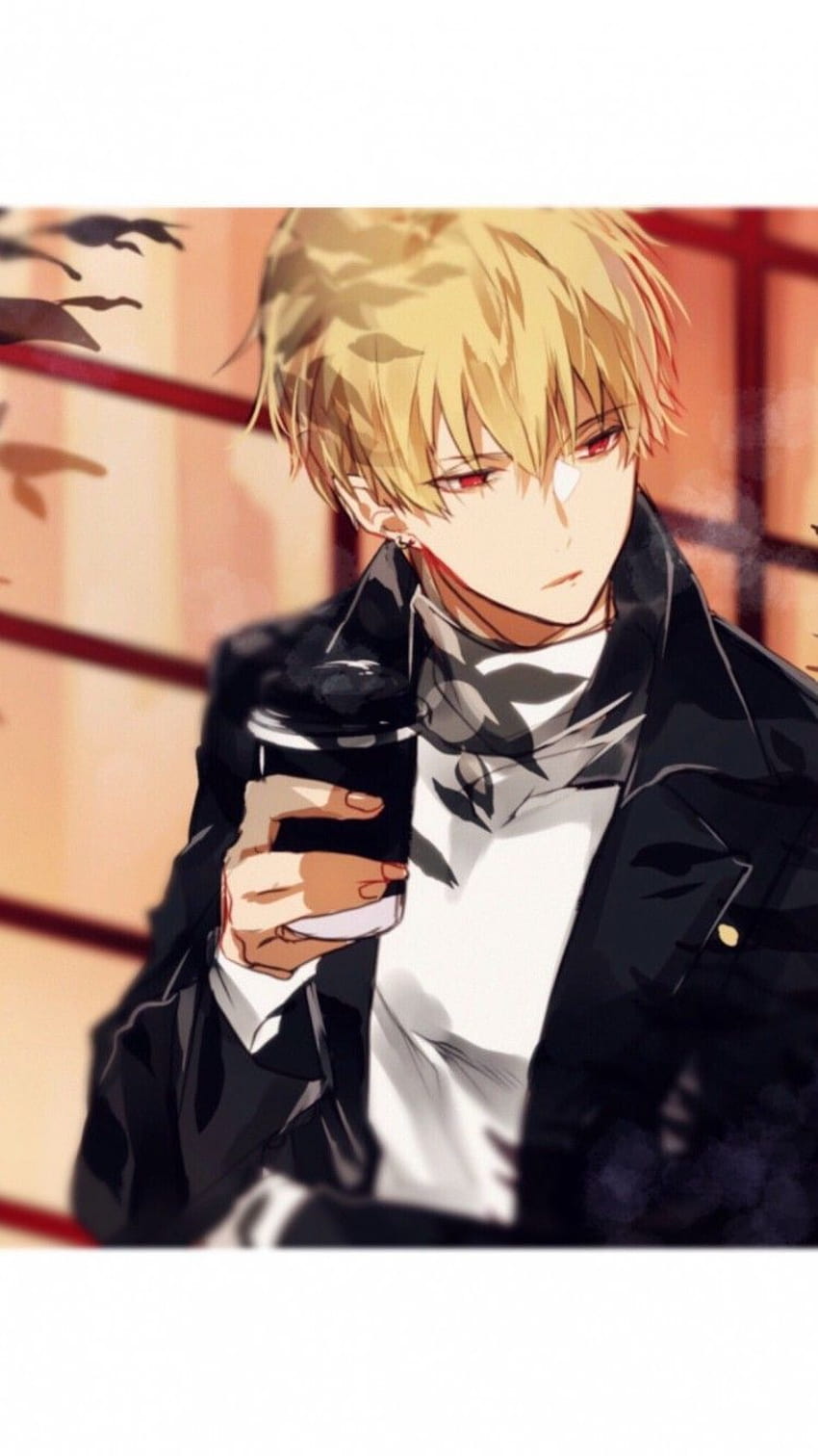 750x1334 ギルガメッシュ, Fate Stay Night, Anime Boy, Red Eyes, Blonde, Coffee for iPhone 7, iPhone 6, blonde anime boy HD電話の壁紙