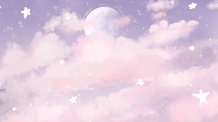 ்⸙, estética anime violeta claro y rosa fondo de pantalla