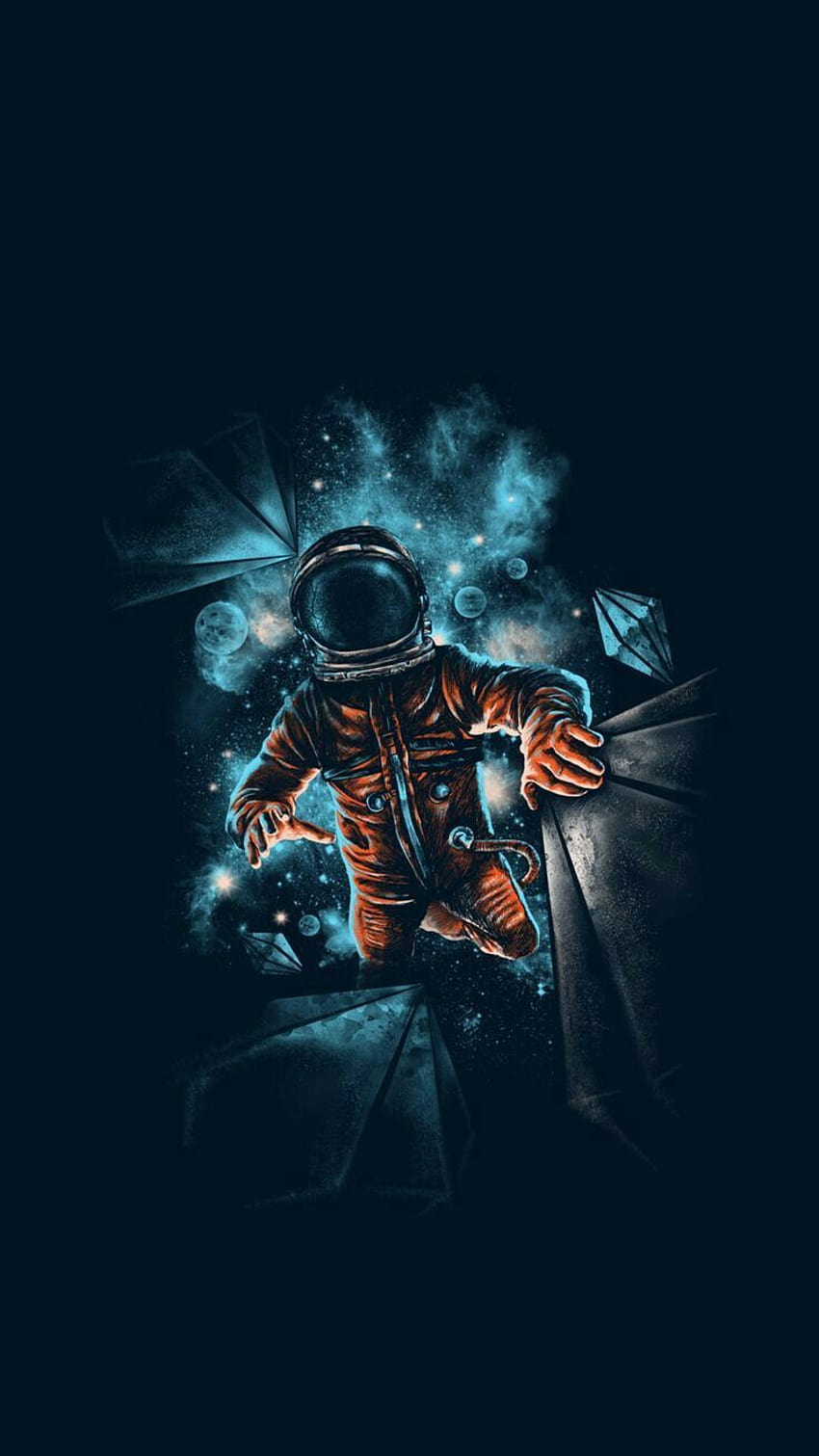 Astronauta, astronauta trippy fondo de pantalla del teléfono