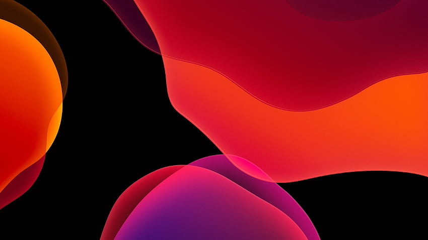 iOS 13 , Stock, iPadOS, Rot, Schwarzer Hintergrund, AMOLED, iPad, , Abstrakt, amoled abstrakt HD-Hintergrundbild