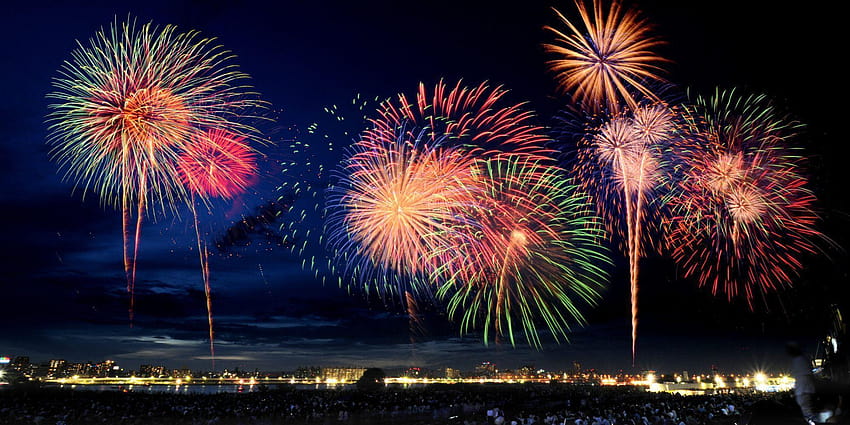 31 Feuerwerk zur Feier des neuen Jahres HD-Hintergrundbild