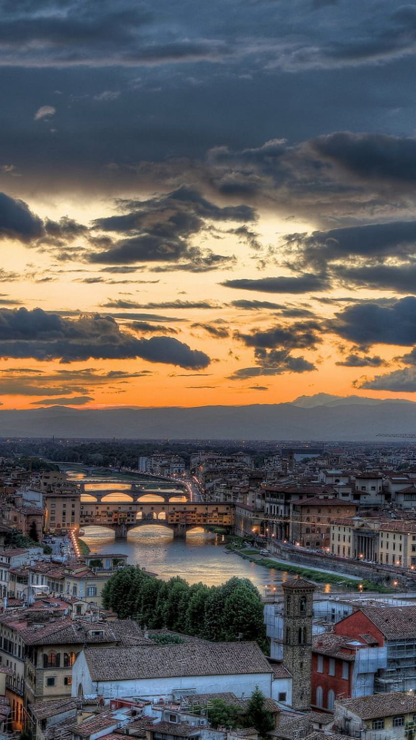 Sonnenuntergang in Florenz, Italien, Florenz Italien HD-Handy-Hintergrundbild