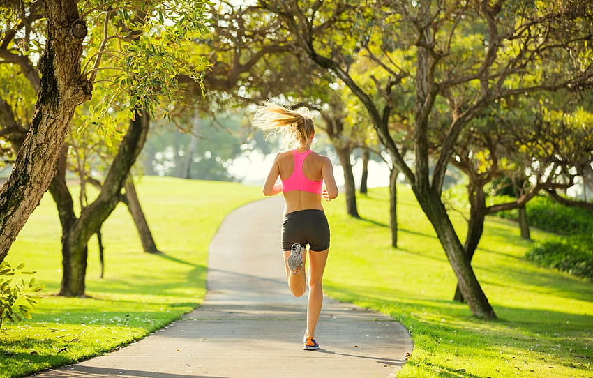Frau, Park, Training, Laufen, Joggen, Laufende Frauen HD-Hintergrundbild