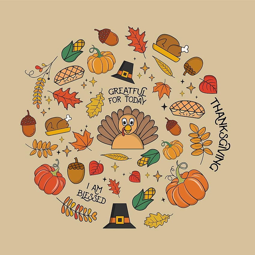 Ini adalah beberapa hal favorit saya... “ ilustrasi Thanksgiving, kumpulan Ikon Thanksgiving., 1080x1080 ucapan syukur wallpaper ponsel HD