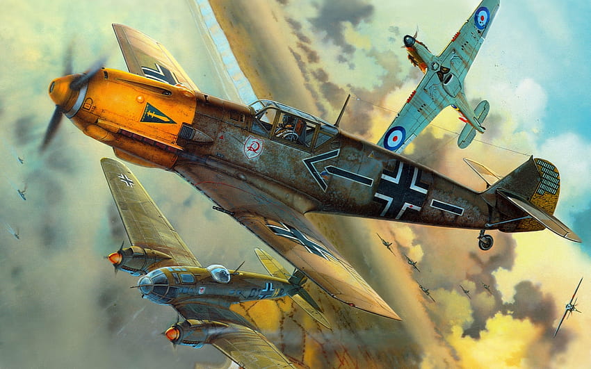 Messerschmitt, Messerschmitt Bf 109, Luftwaffe, Flugzeuge, Flugzeuge des 1. Weltkriegs HD-Hintergrundbild