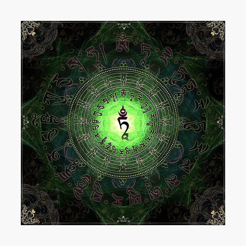 Grünes Tara-Mantra HD-Handy-Hintergrundbild