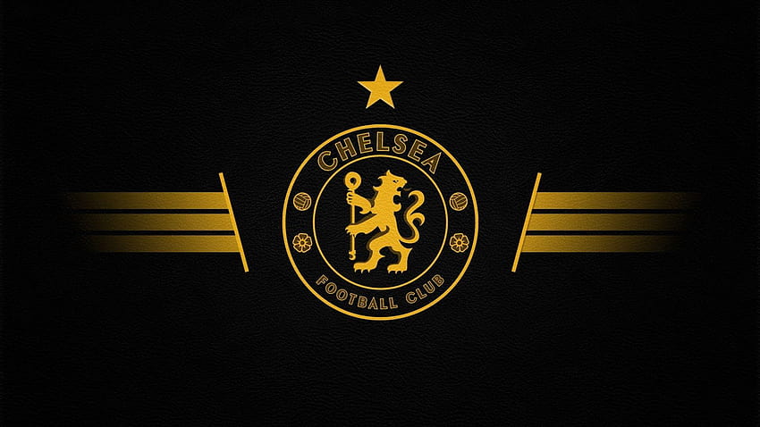 Gold Chelsea Logo Black Sport Fre, chelsea logo black background HD wallpaper