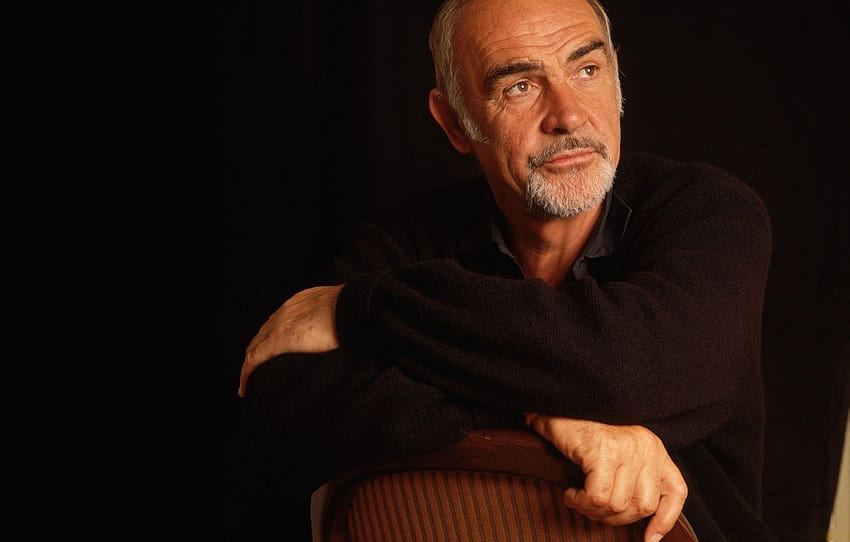 chair, actor, black background, mujina, Sean Connery, producer, Sean Connery , section мужчины HD wallpaper