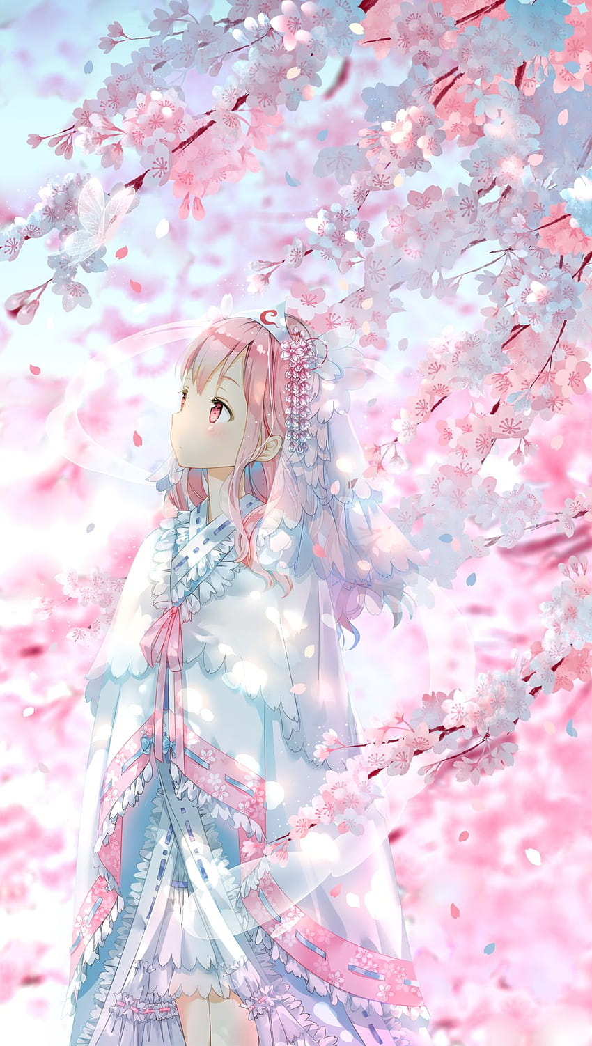 Saigyouji Yuyuko, anime spring phone HD phone wallpaper