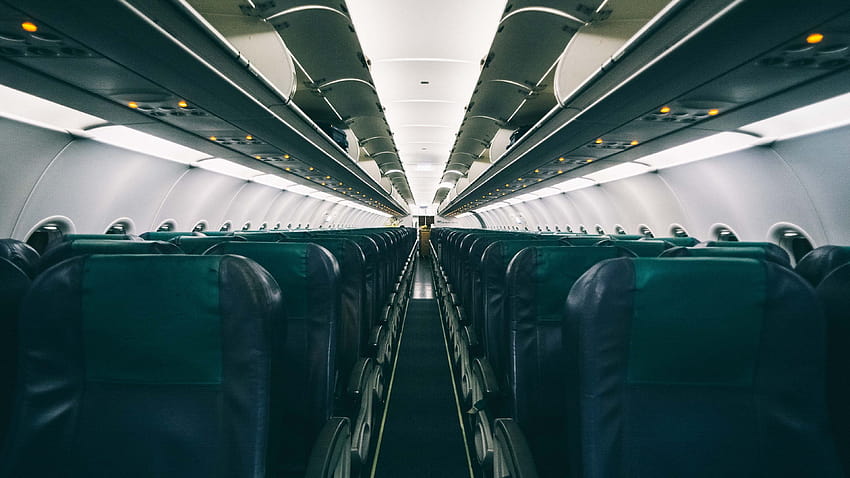 tempat duduk kursi lorong pesawat dan interior pesawat, kabin pesawat Wallpaper HD