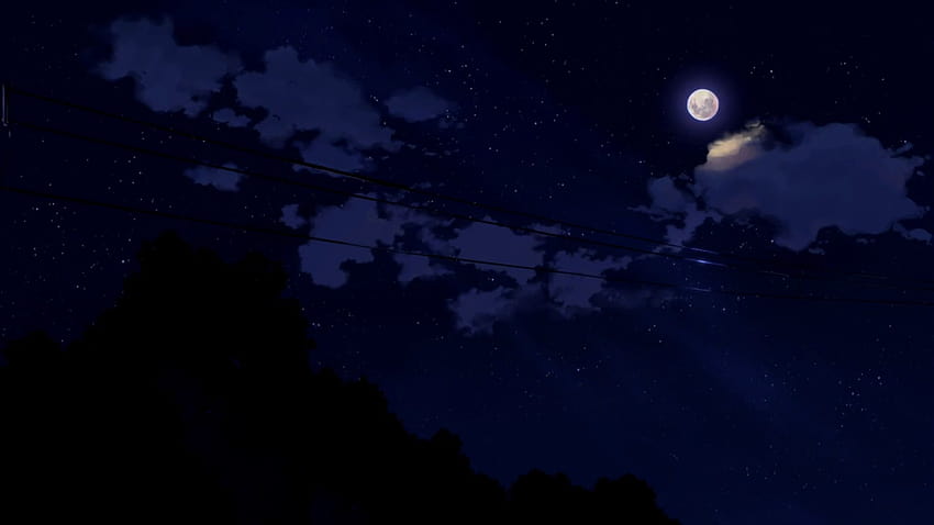 Cartoon Night Sky, night sky with cloud anime HD wallpaper