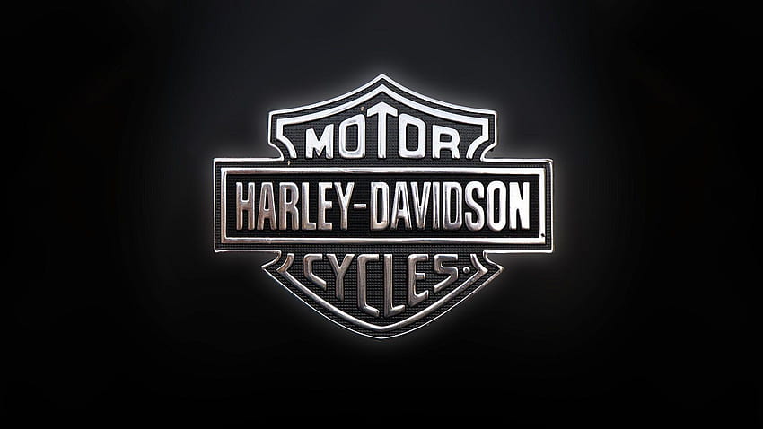 Harley Davidson Logo, schwarzes Logo Harley Davidson HD-Hintergrundbild