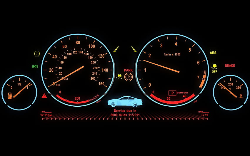 Deska rozdzielcza samochodu na żywo, miernik prędkości Tapeta HD