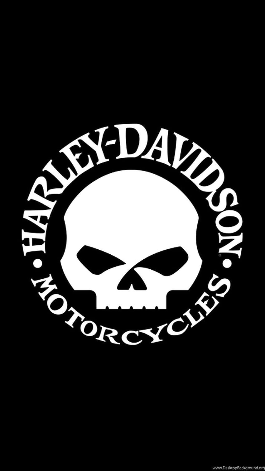 Harley Davidson iPhone Zone Backgrounds, лого на череп на Harley Davidson HD тапет за телефон