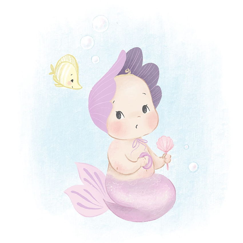 Pin on Illustration by Alexandra Thompson, baby mermaid HD phone wallpaper