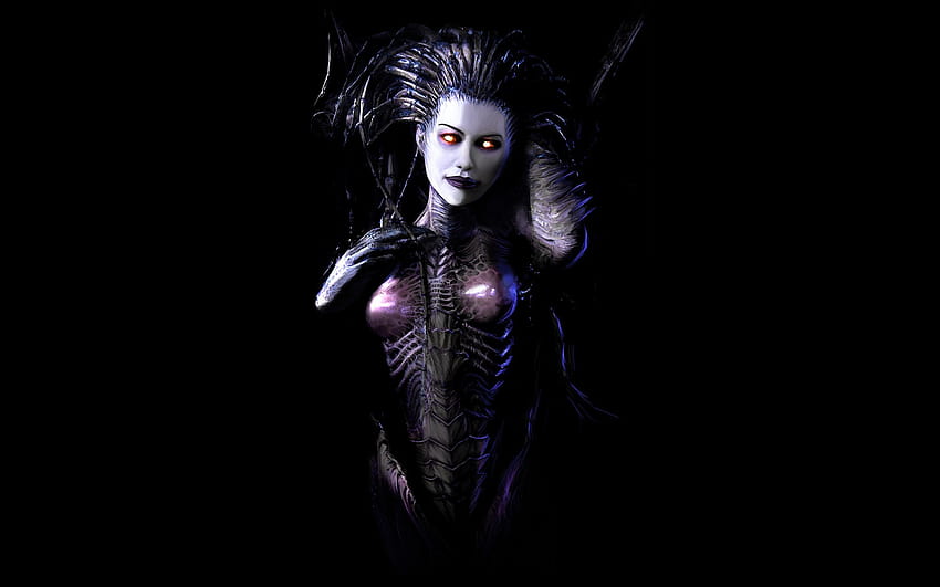 : видео игри, произведение на изкуството, демон, Starcraft II, Queen of Blades, Сара Кериган, тъмнина, екранна , компютър, 2000x1250 px, измислен герой, жена воин 2000x1250, демон кралица HD тапет