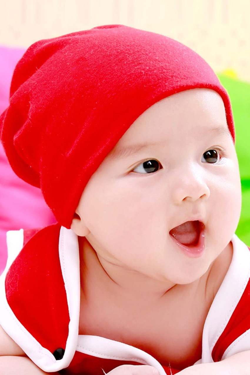 Bébé chapeau rouge, mignon bébé amour Fond d'écran de téléphone HD