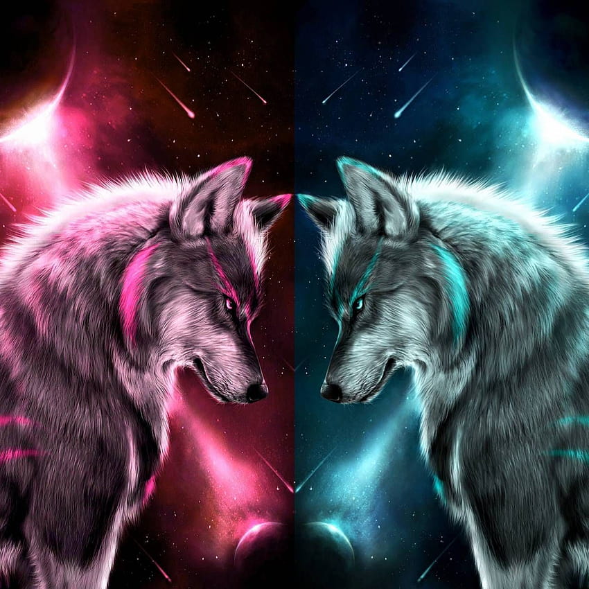 Unicorn Galaxy Wolf on Dog, lobo mítico fondo de pantalla del teléfono