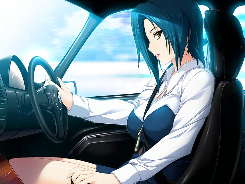 anime, Girl, Driving, Car, Lovely, Beauty / and Mobile Backgrounds, women driving HD wallpaper