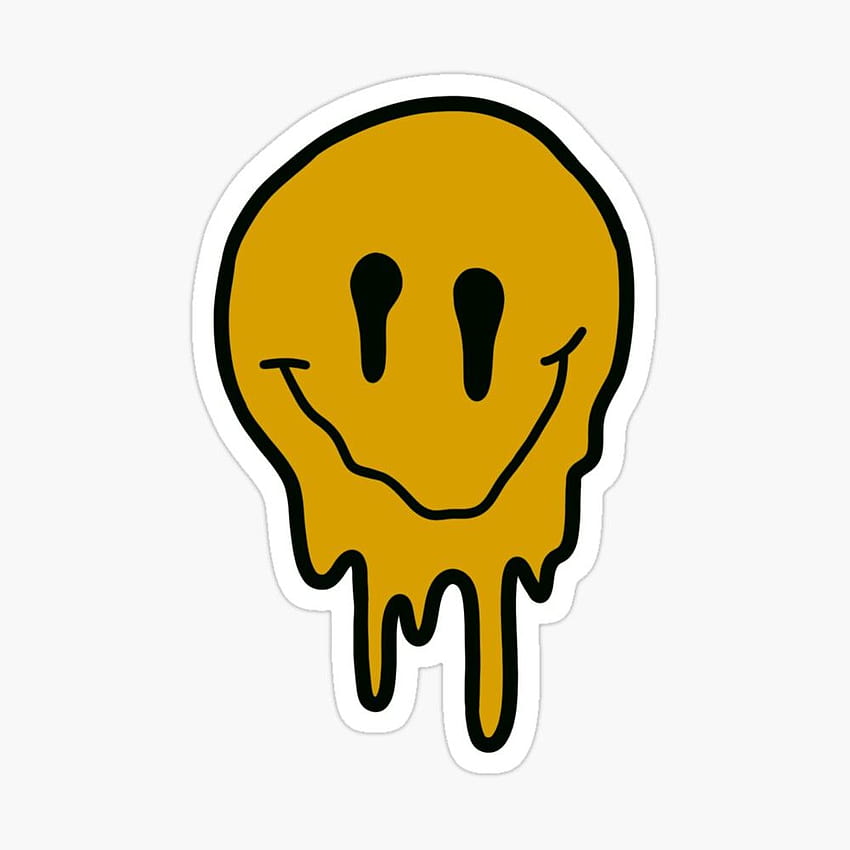 yellow drippy smiley face Sticker by zarapatel, drip face HD phone wallpaper