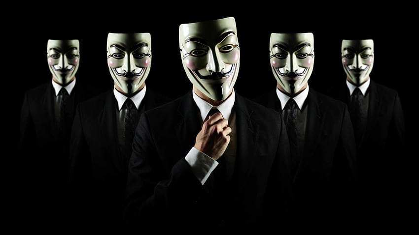 Анонимен хакер Тема за Windows 10, анонимно хакване HD тапет