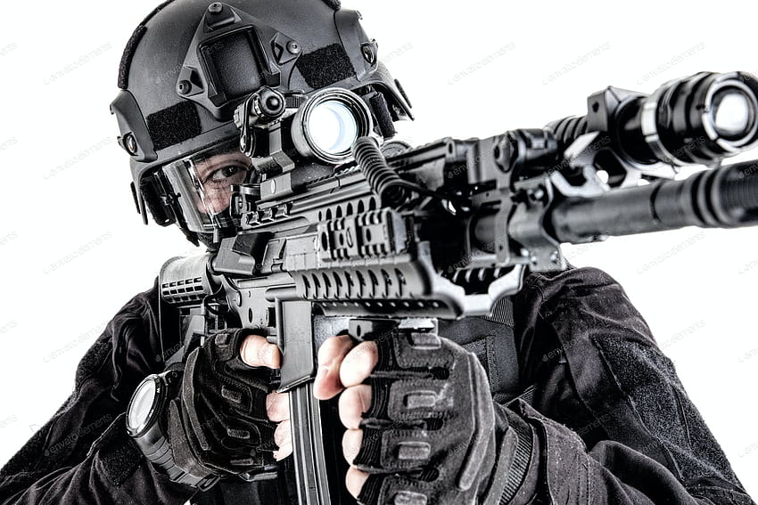 SWAT team member aiming weapon studio shoot by Getmilitary on Envato Elements, swat assault team HD wallpaper