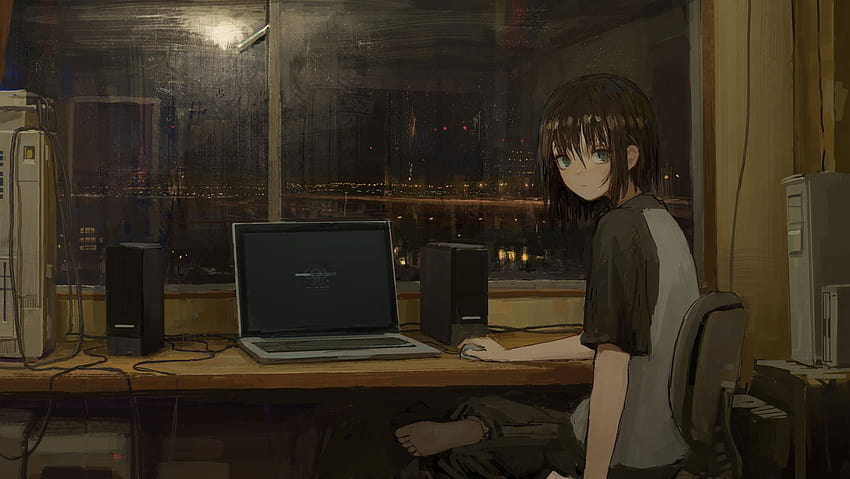 Lofi Anime, Anime Kızları, Oda, Dizüstü Bilgisayar, Esmer • For You For & Mobile, dizüstü bilgisayar kızlar anime HD duvar kağıdı