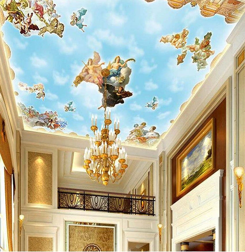 Buy Fifikoj Custom Ceiling Wallpaper Blue Sky and White Clouds Murals for  The Living Room Bedroom Ceiling Background Wall Mural Wallpaper360x230cm  Online at Low Prices in India  Amazonin