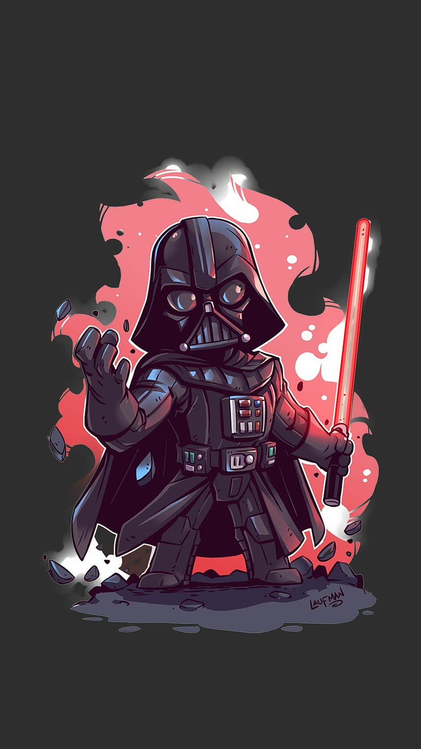 Darth Vader Cartoon, darth vader poster HD phone wallpaper