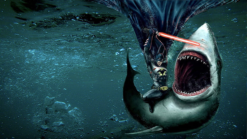 Batman vs great white shark plus light saber, shark 1920x1080 HD wallpaper  | Pxfuel