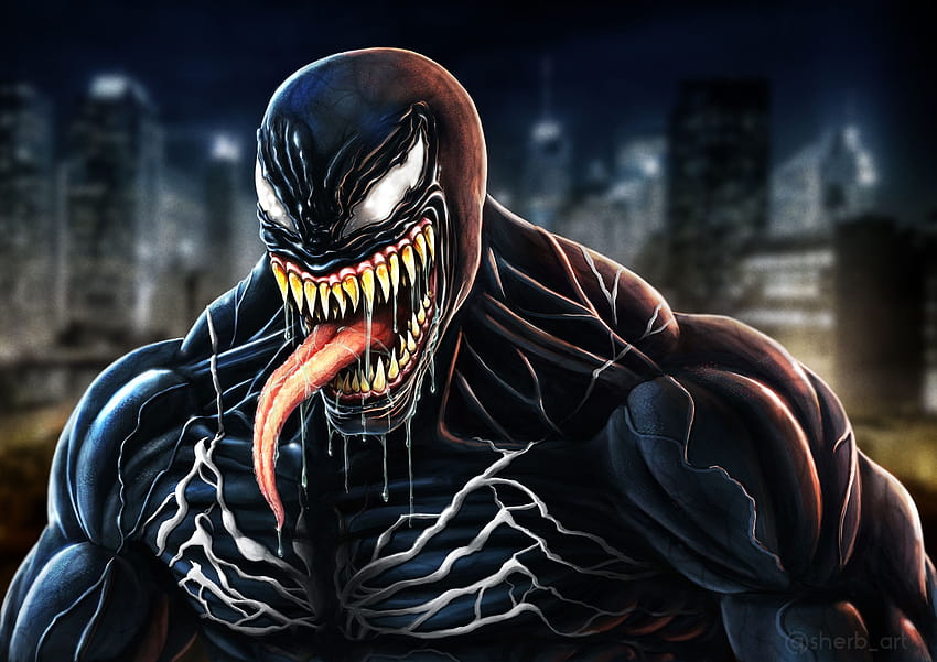 Venom Face HD wallpaper