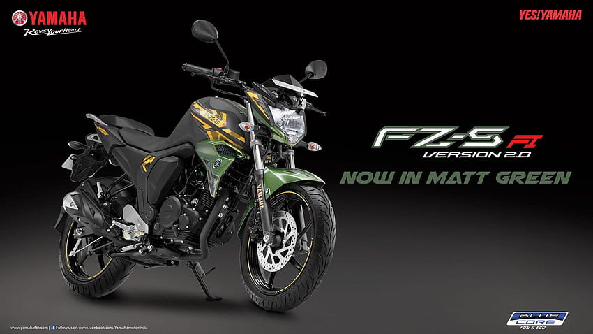 Yamaha FZS Version 2.0 Matt Green Edition HD wallpaper