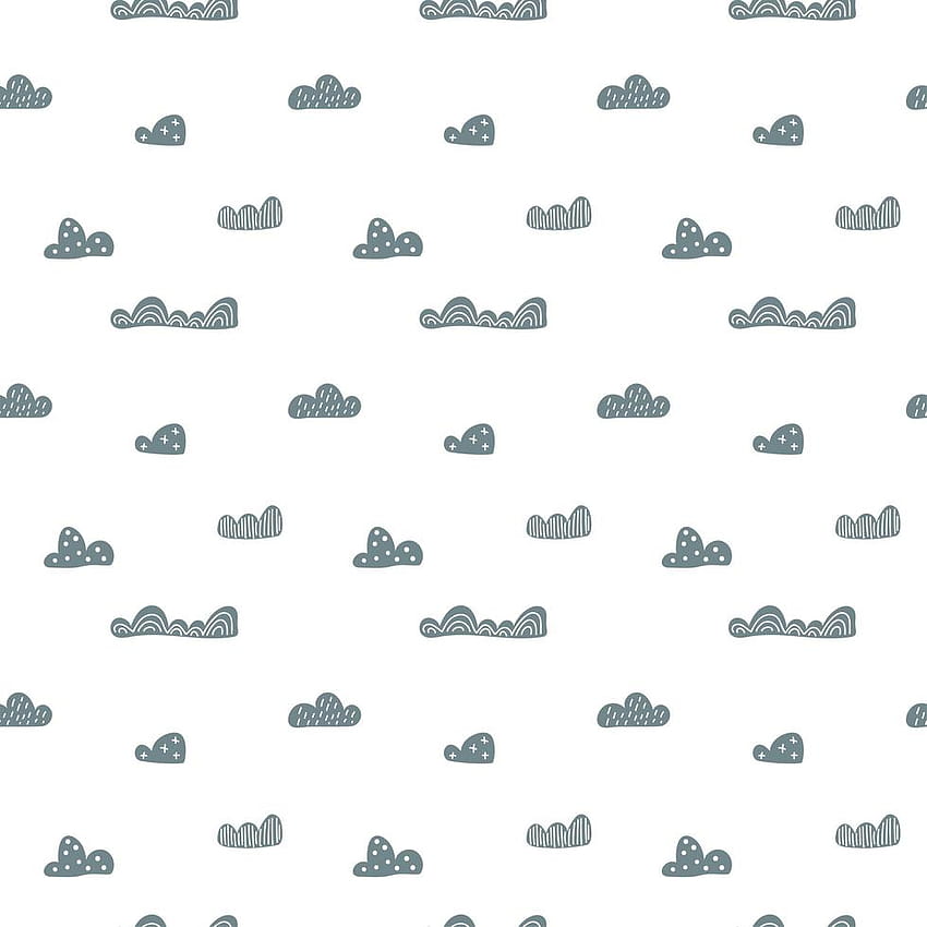 Детска сладка драскулка безшевни облаци в скандинавски стил. Векторно ръчно рисувано северно детско изкуство, празник 1924825 Векторно изкуство във Vecteezy HD тапет за телефон