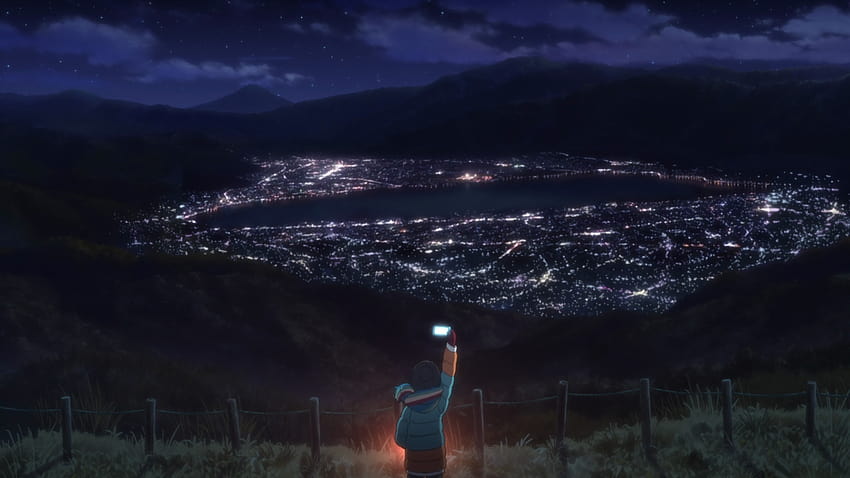 유루 캠프 야경 애니메이션 밤하늘, 도시 애니메이션 밤하늘 HD 월페이퍼