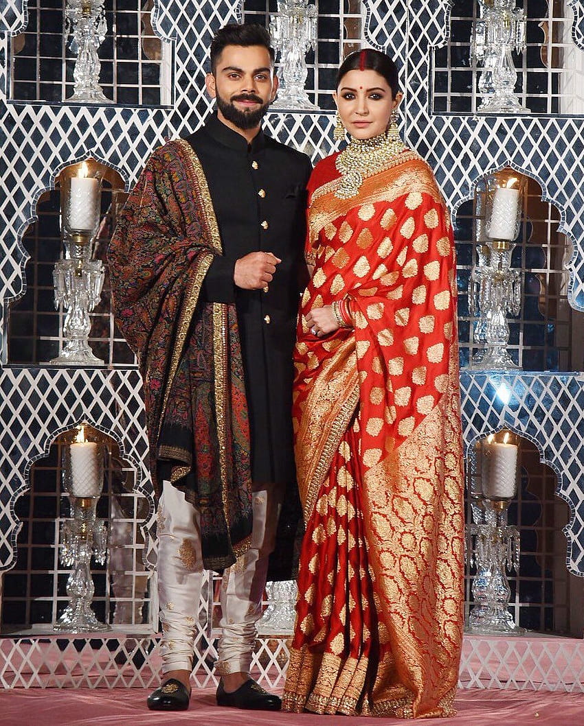 Anushka Sharma Virat Kohli Przyjęcie weselne 00910, virat kohli i anushka sharma Tapeta na telefon HD