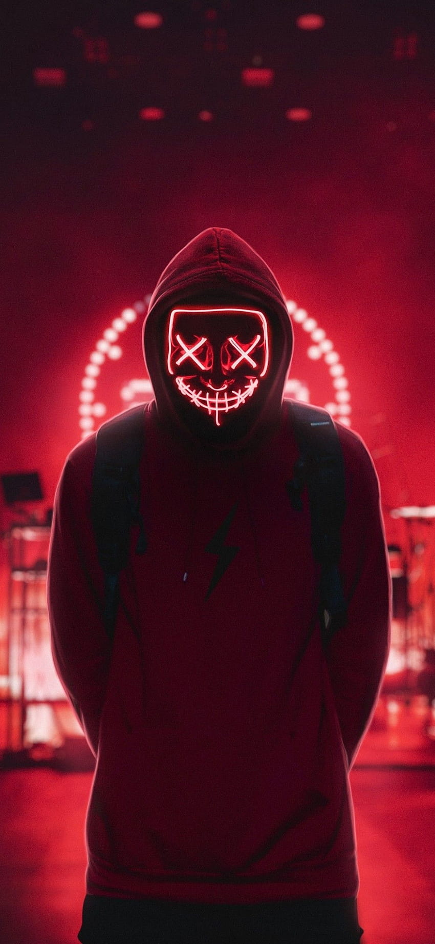 Purge Mask Led, maschera rossa Sfondo del telefono HD