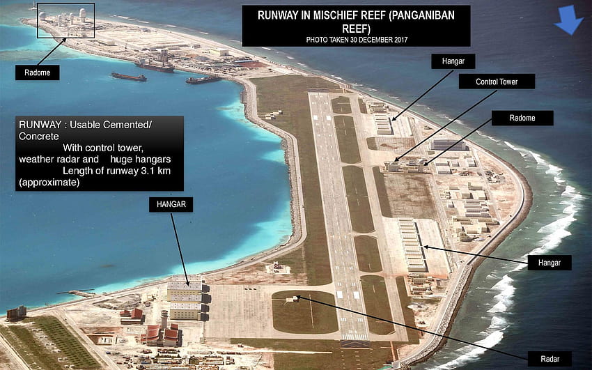 Loty pokazują, jak Chiny zbudowały pas baz wojskowych na Morzu Południowochińskim w „niepohamowanym” pokazie siły Tapeta HD